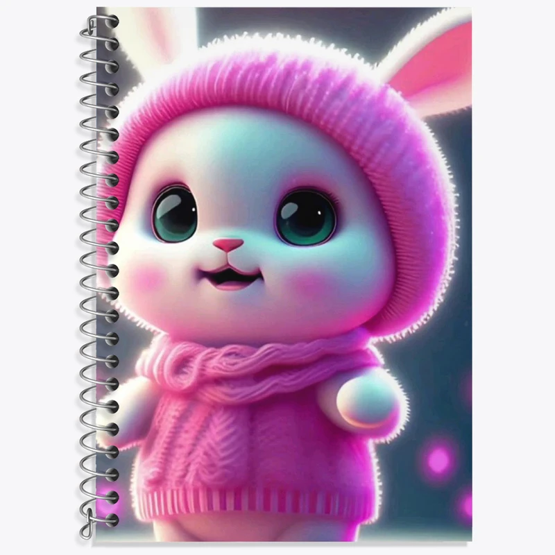 دفتر زبان 50 برگ خندالو مدل سه خط طرح خرگوش کیوت کد N1787