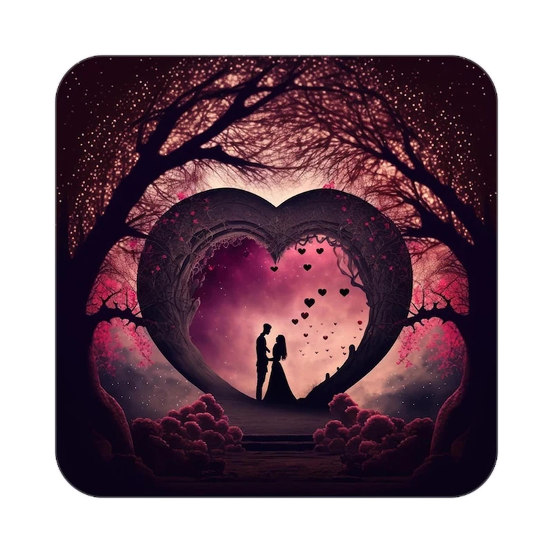 زیر لیوانی کاکتی مدل عاشقانه کد mp10825