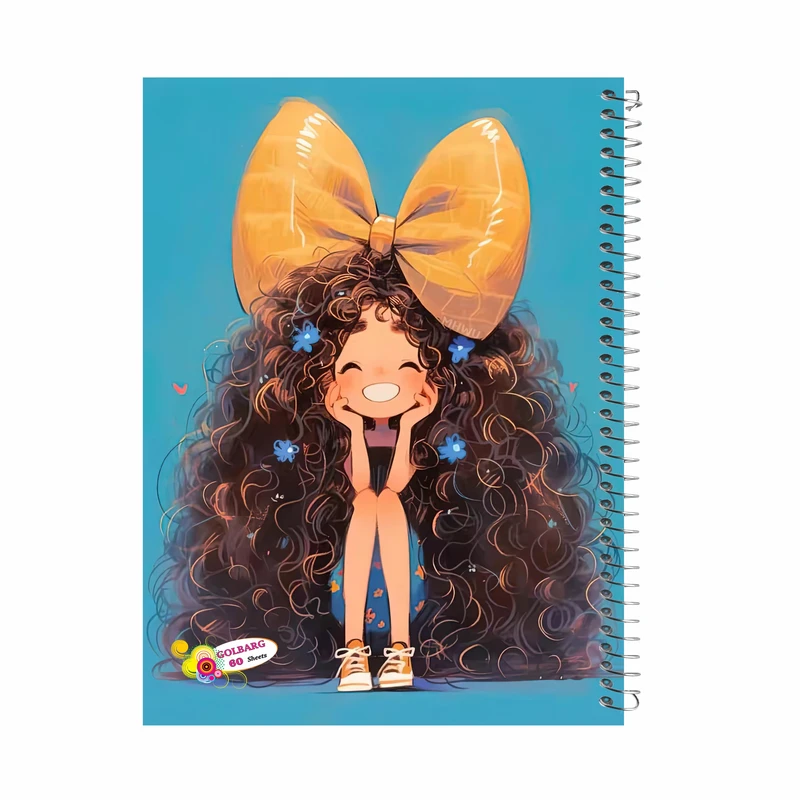 دفتر مشق 60 برگ گلبرگ طرح دخترانه کد 2463