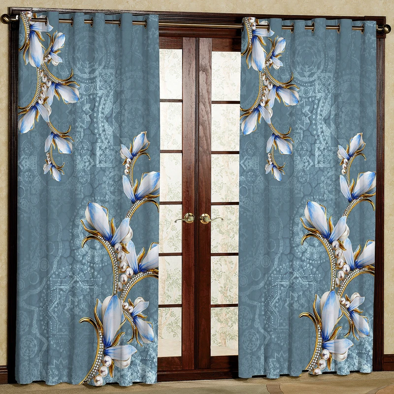  پرده مدل گل دار مخمل پانچی کد 4454 سایز 200x140 سانتی متر