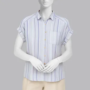 شومیز آستین کوتاه یقه برگردان زنانه کد 2852