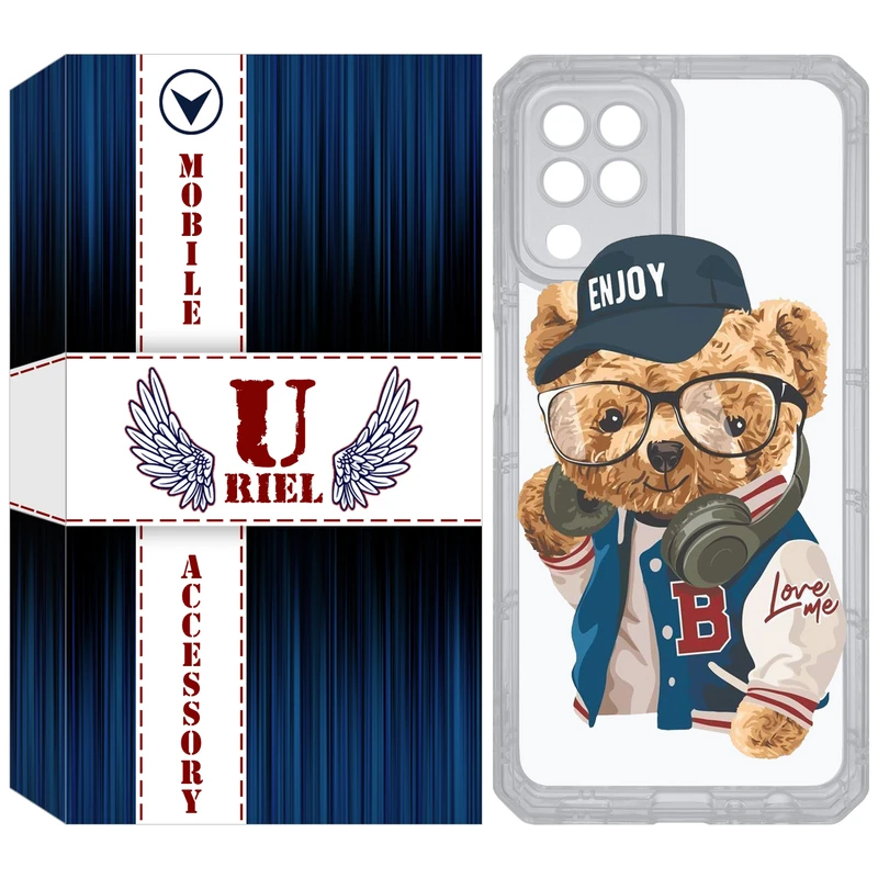 کاور یوریل قاب مدل Clear کد 35 طرح تدی مناسب برای گوشی موبایل سامسونگ Galaxy A22 4G / M32 / M22