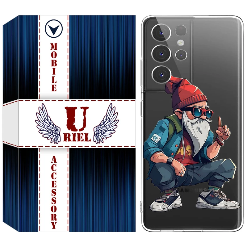 کاور یوریل مدل Clear کد 48 طرح پیرمرد مناسب برای گوشی موبایل سامسونگ Galaxy S21 Ultra