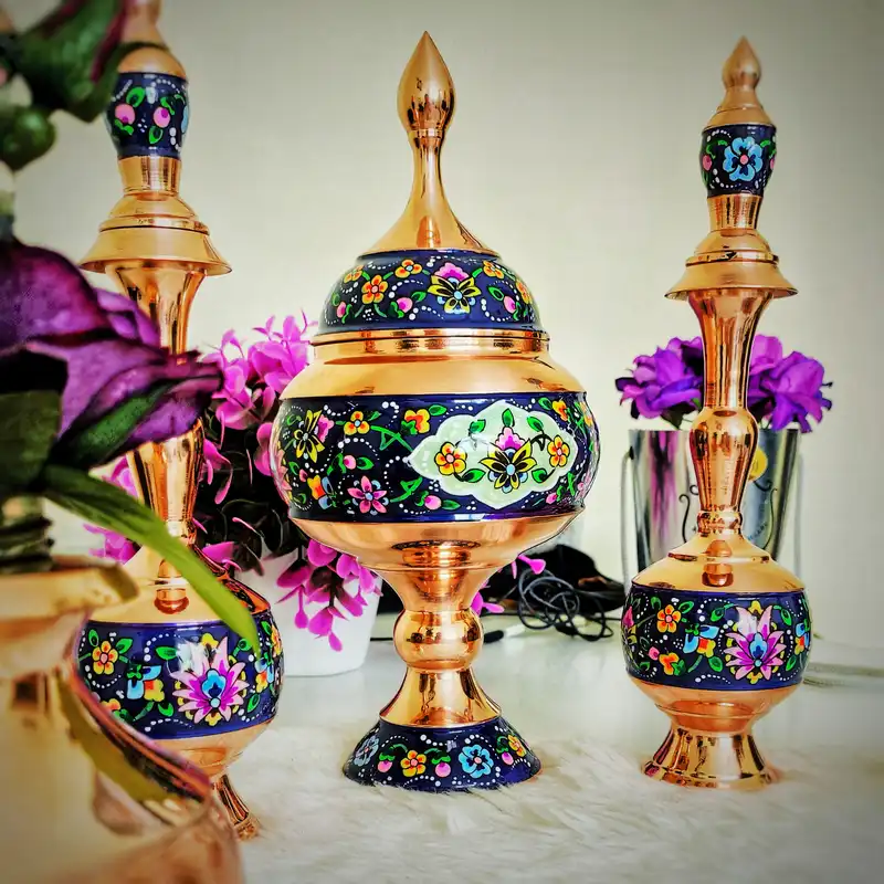 ست تنگ و شکلات خوری مسی کد gerd24 مجموعه سه عددی