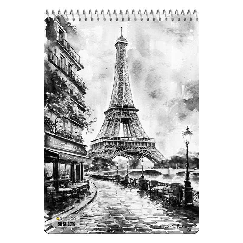 دفتر نقاشی 50 برگ سیمی کارنیکا طرح پاریس Paris کد 45087