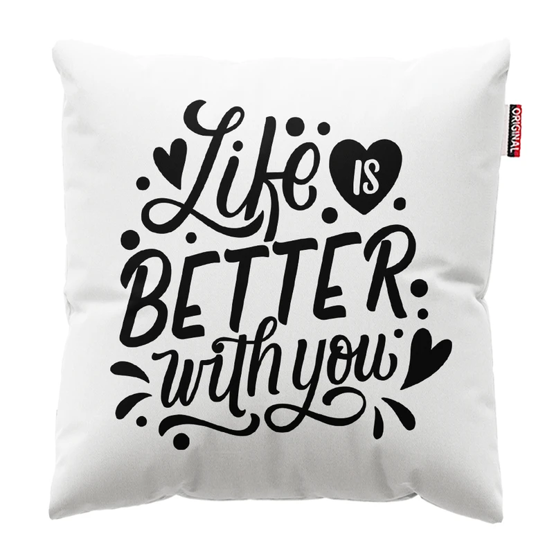 کوسن پاد آفرین مدل مینیمال طرح عشق کد PK302789 سایز 30*30 سانتی متر