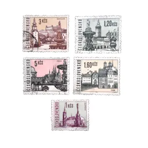 تمبر یادگاری مدل آثار باستانی  چکسلواکی کد DS4177 مجموعه 5 عددی