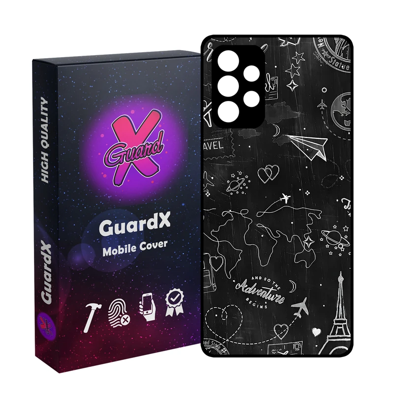 کاور گارد ایکس طرح سفر مدل  Glass10778 مناسب برای گوشی موبایل سامسونگ Galaxy A32 4G