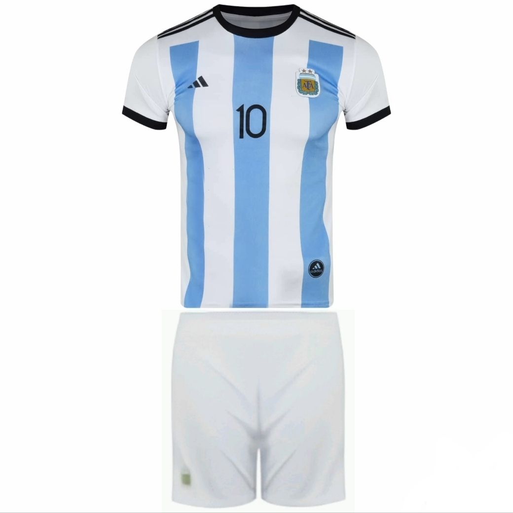 ست پیراهن شورت ورزشی مدل جام جهانی مسی 2023 طرح آرژانتین -  - 1