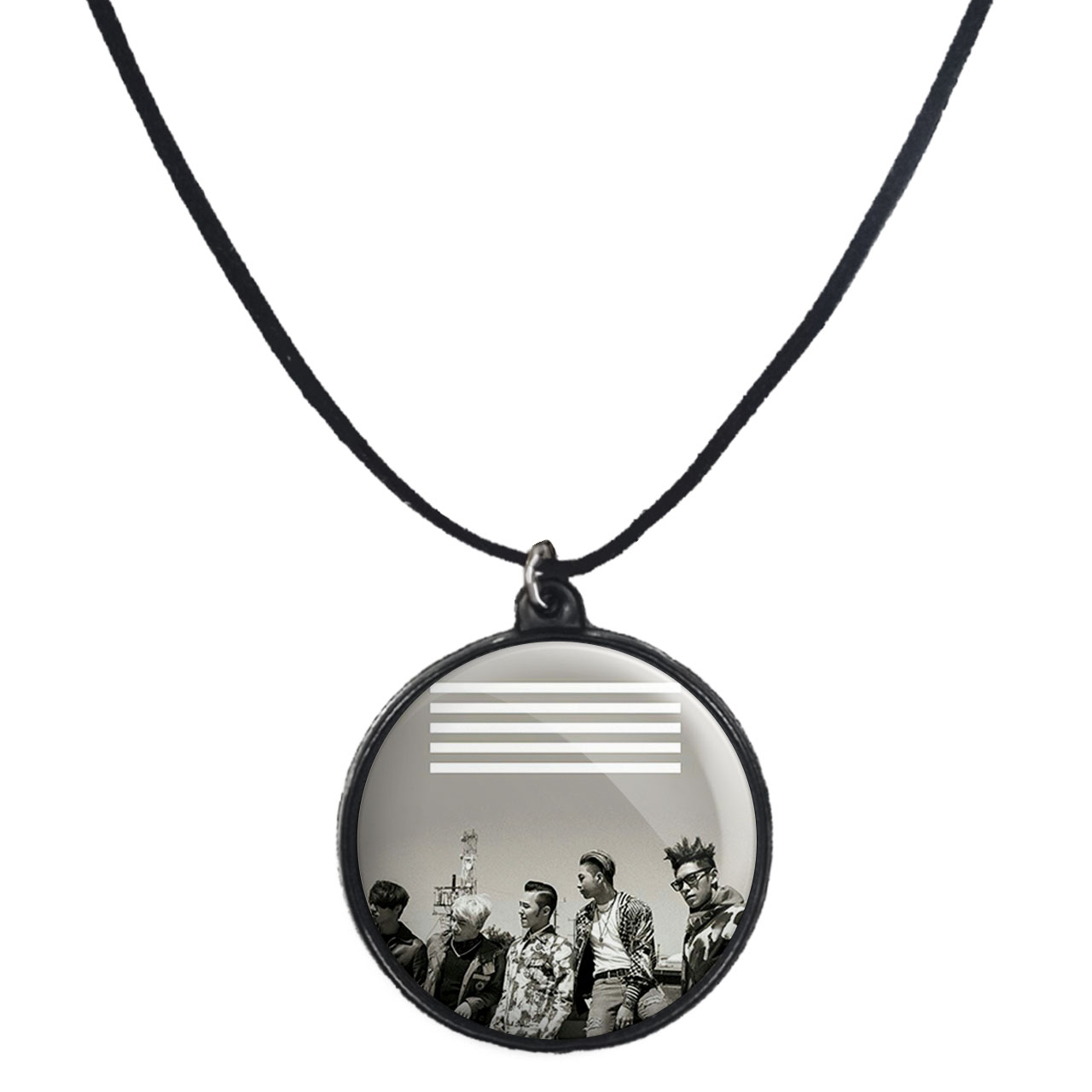 گردنبند پرمانه طرح گروه موسیقی BIG BANG کد pmb.15099 مدل دو طرفه