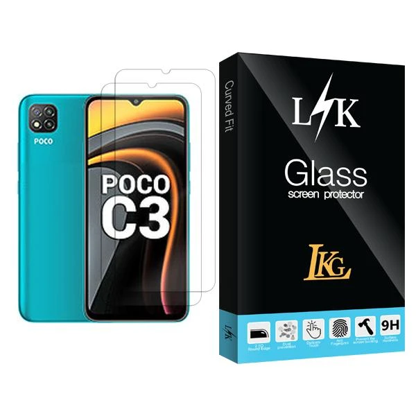 محافظ صفحه نمایش ال کا جی مدل LK Glass MIX002 مناسب برای گوشی موبایل شیائومی Poco C3 بسته دو عددی