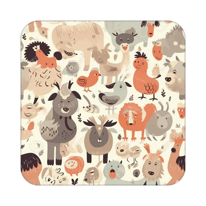 زیر لیوانی کاکتی طرح حیوانات رنگی مدل mp26786