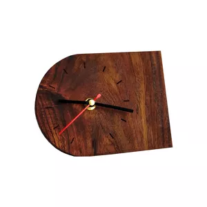 ساعت رومیزی چوبی طرح نیم دایره