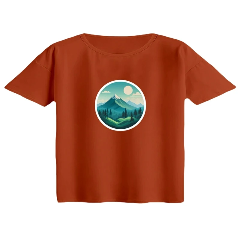 کراپ تی‌شرت آستین کوتاه زنانه مدل مینیمال کد 03