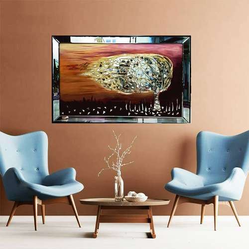 تابلو آینه کاری طرح درخت در باد