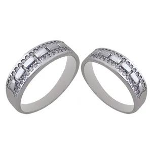 ست انگشتر نقره زنانه و مردانه ملک زیور مدل جواهری کد 708