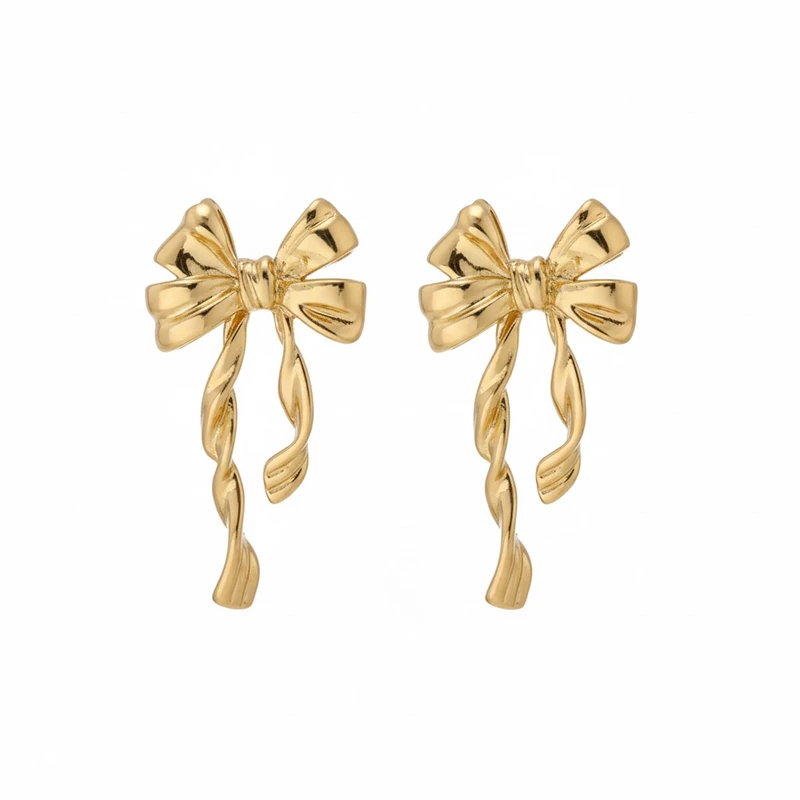 گوشواره میخی زنانه مدل پاپیونی