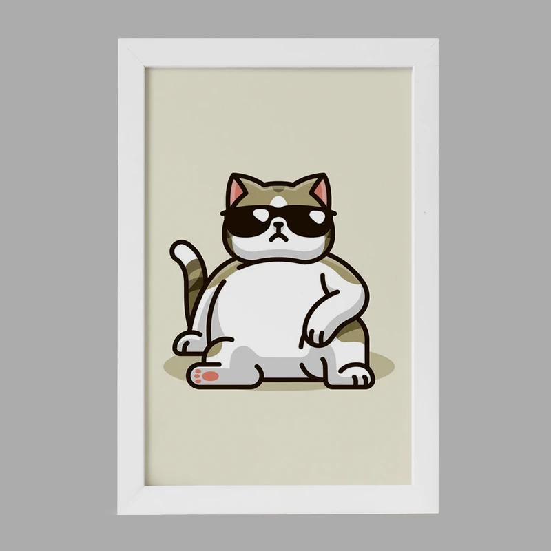 تابلو خندالو مدل حیوانات بامزه گربه کد 28353