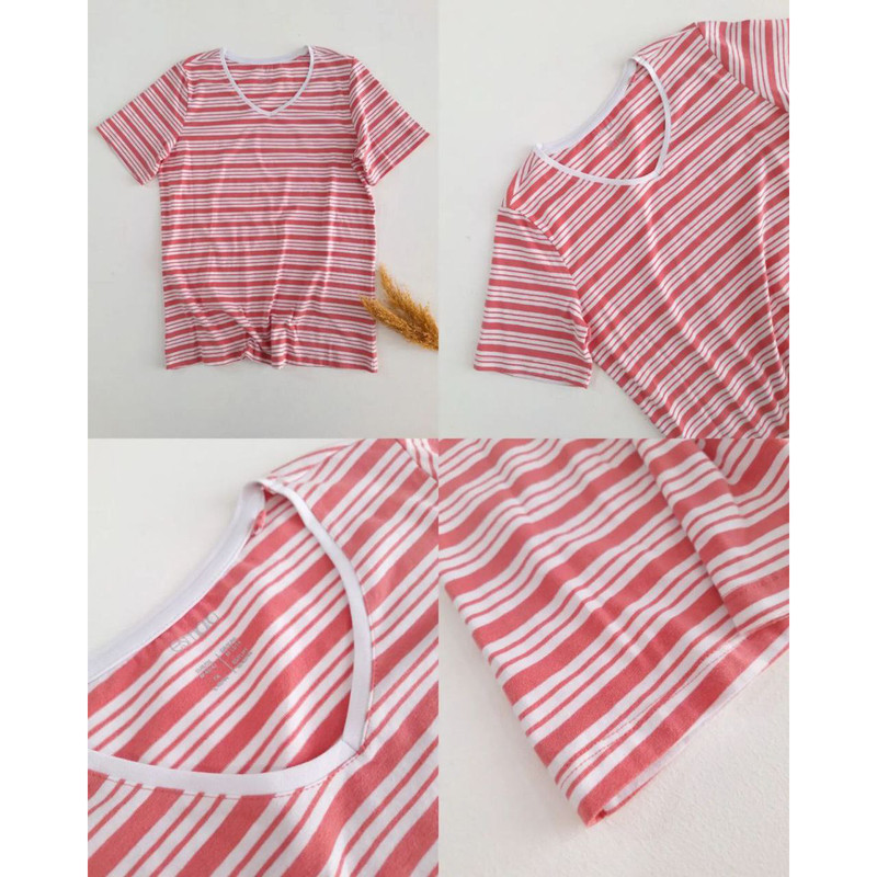 تی شرت آستین کوتاه زنانه اسمارا مدل EL Miko Striped