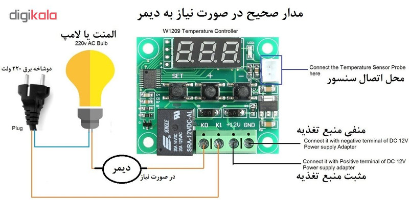 ترموستات دیجیتال مدل XH-W1209