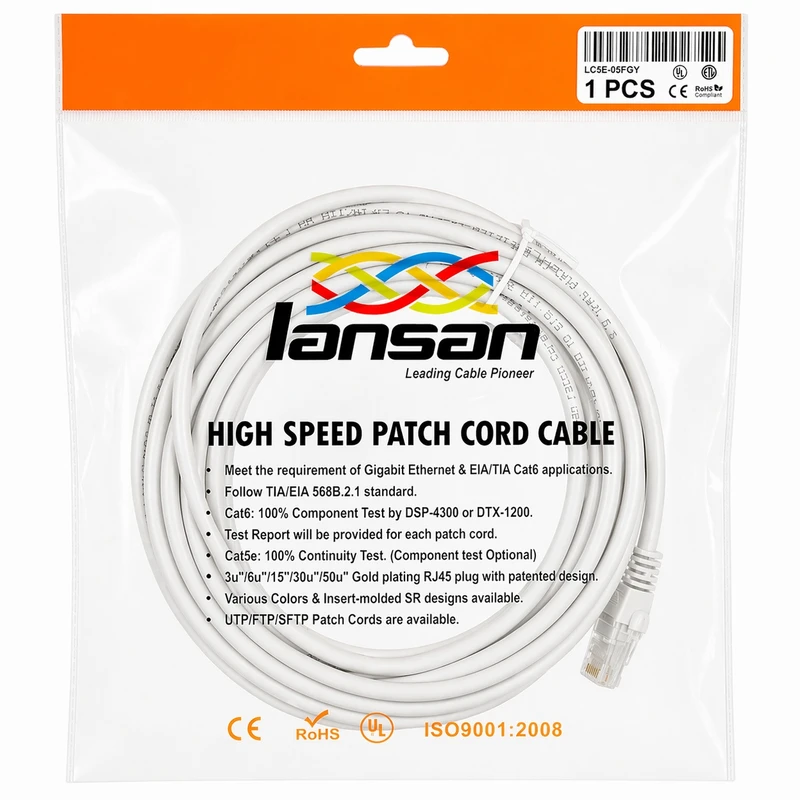 عکس شماره 5 : کابل شبکه cat5 لنسن مدل lc5e طول 10 متر