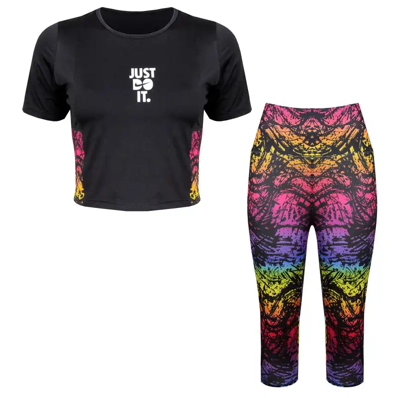 ست نیم تنه و شلوارک ورزشی زنانه ماییلدا مدل 4447-415P-02