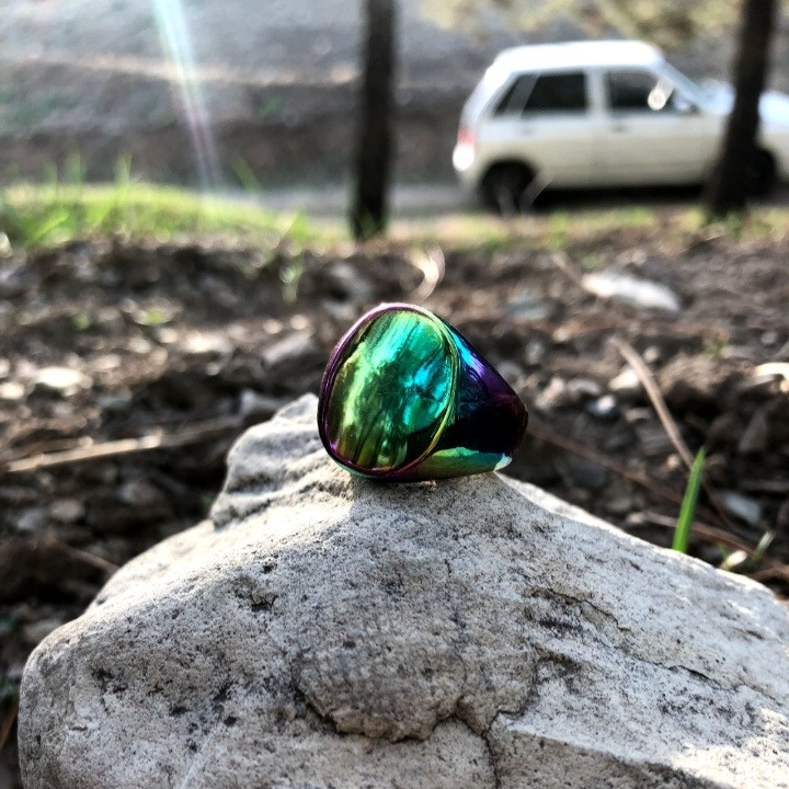 انگشتر مردانه مدل هفت رنگ استیل