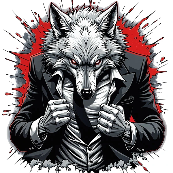 استیکر پارچه و لباس پاد آفرین طرح گرگ کد 4201