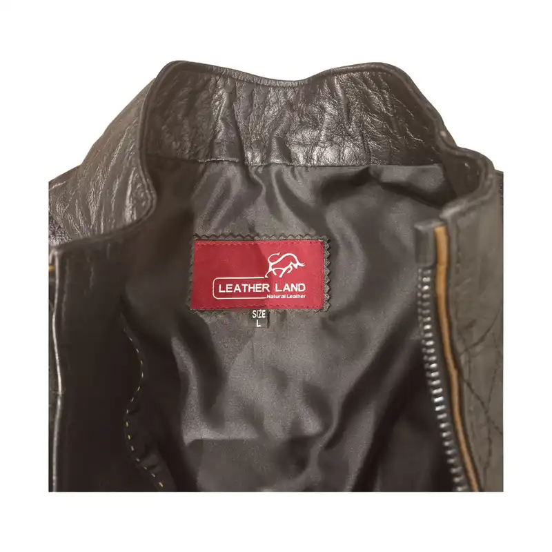 جلیقه مردانه سرزمین چرم مدل مدل رایکارد کد 151075