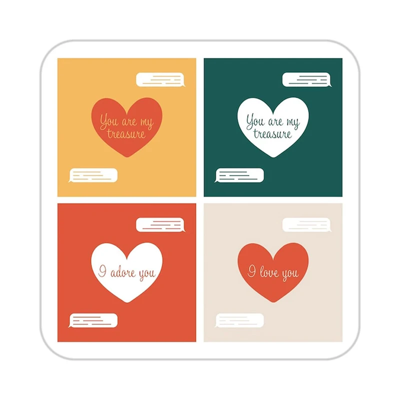 زیر لیوانی کاکتی طرح عاشقانه مدل mp40070