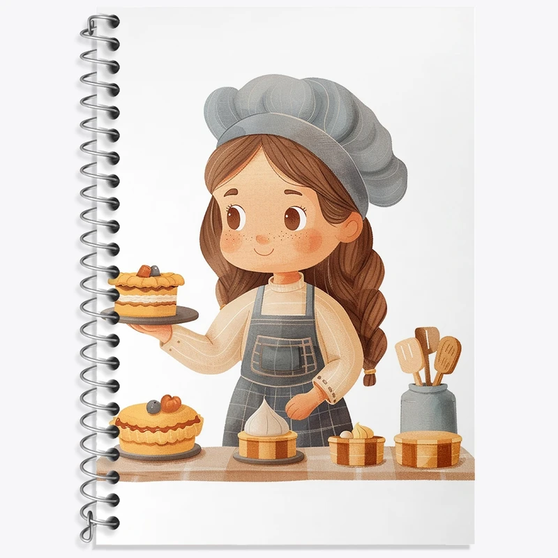 دفتر لغت 50 برگ خندالو طرح کیک و شیرینی پزی کد 36673