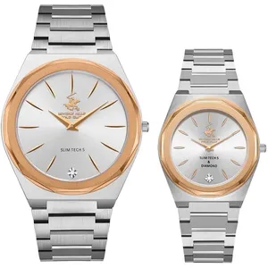 ست ساعت مچی عقربه‌ای کوارتز زنانه و مردانه بورلی هیلز پولو کلاب مدل bp3668x 330-bp3667x 330