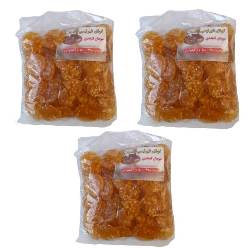 شیرینی پولکی کنجدی اردبیل شهر طبیعت - 250 گرم بسته 3 عددی