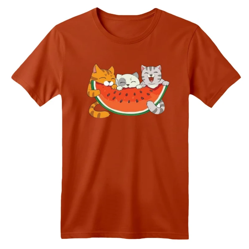 تی شرت آستین کوتاه بچگانه مدل گربه یلدایی کد 4