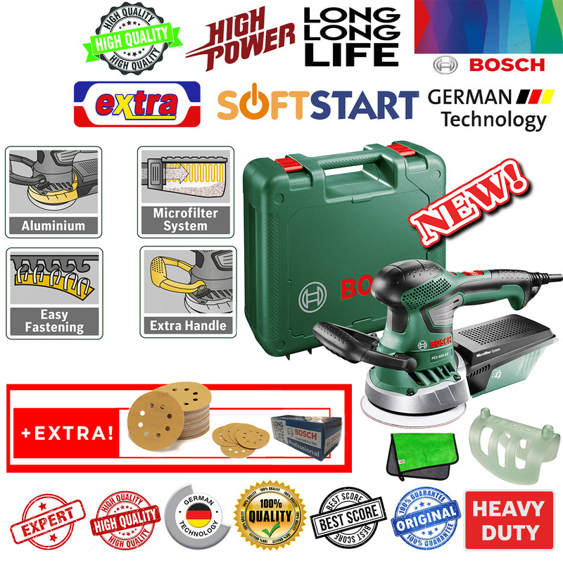 دستگاه سنباده دو کاره لرزان بوش مدل 125mm - PEX-400 Advanced