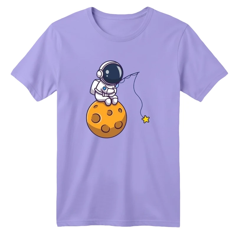 تی شرت آستین کوتاه بچگانه مدل فضانورد و ماه کد۳