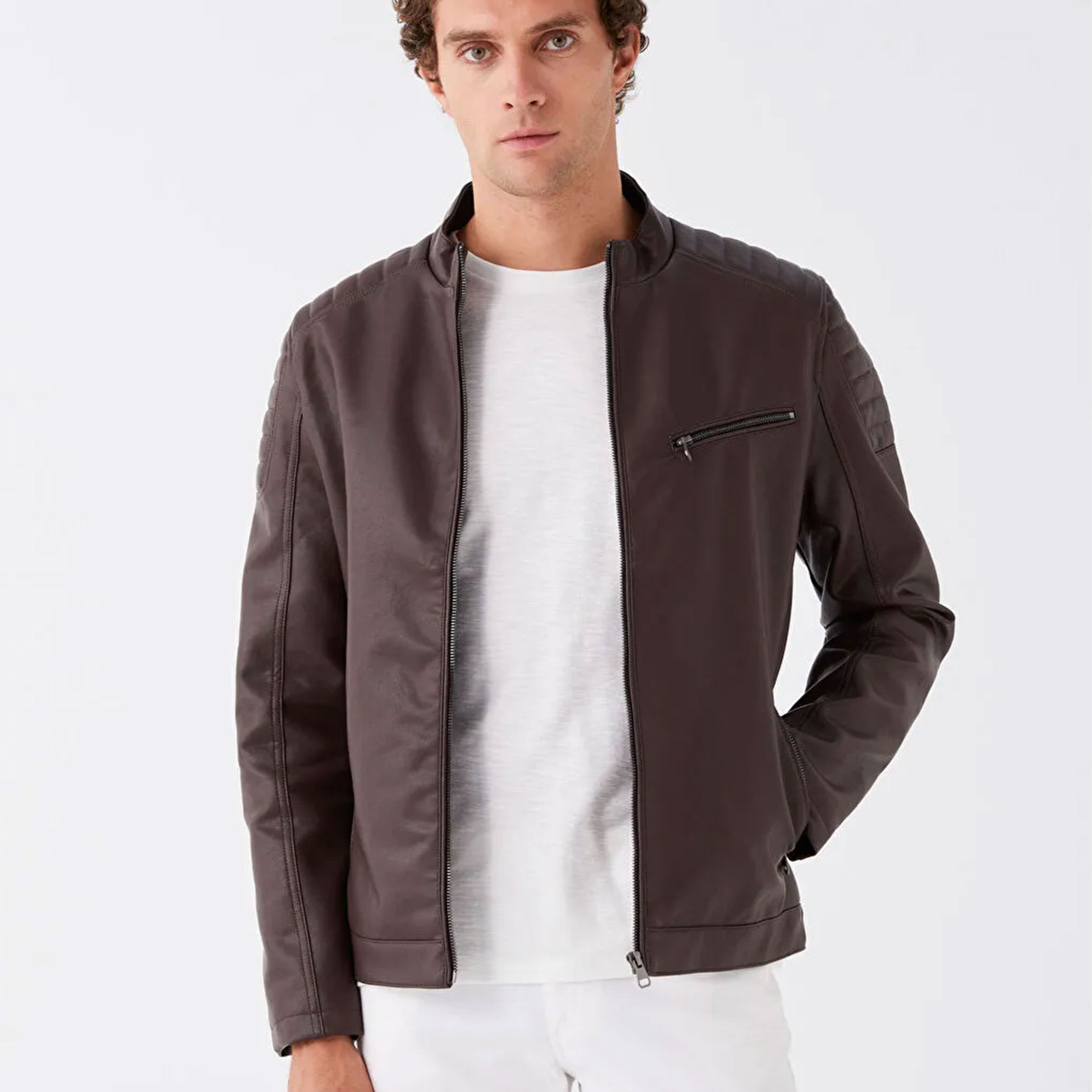 کت چرم مردانه ال سی وایکیکی مدل W30479Z8