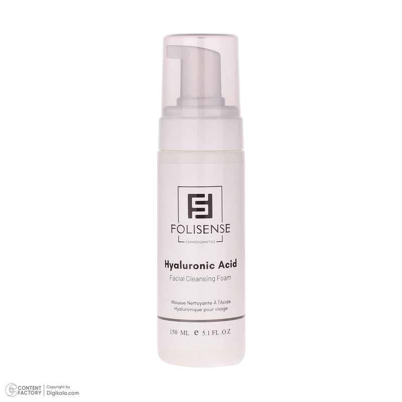 فوم شستشو صورت فولیسنس مدل Hyaluronic Acid مناسب پوست‌های معمولی و خشک حجم 150 میلی‌لیتر
