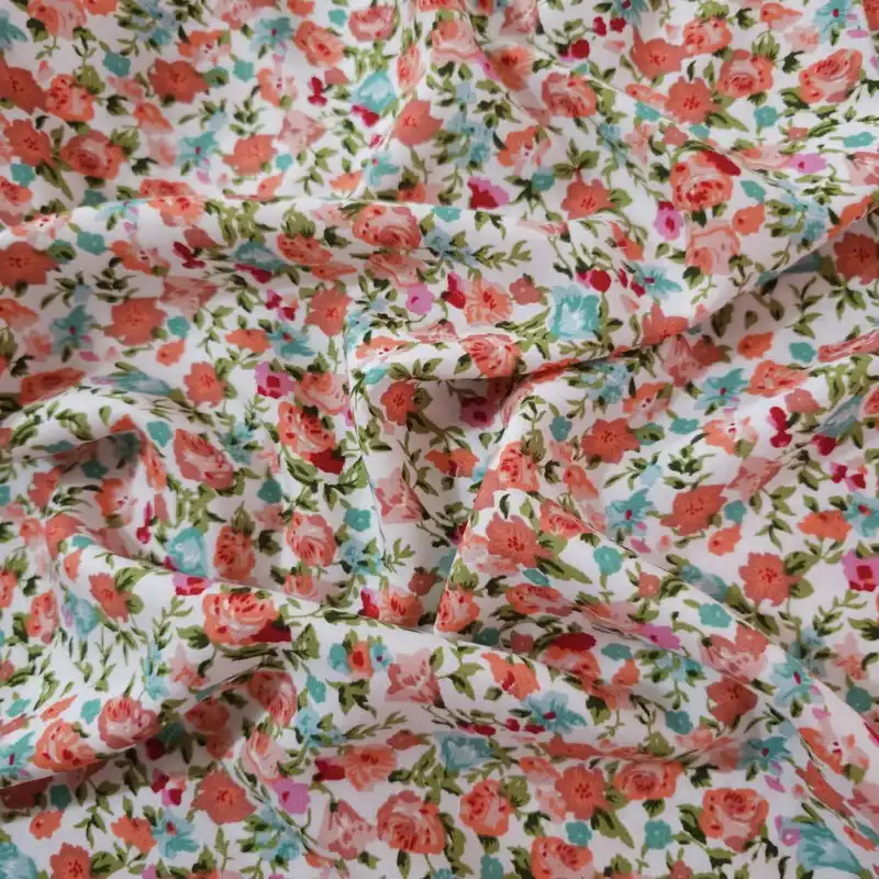 پارچه لباس مدل کودری نخی طرح گلریزان کد MC