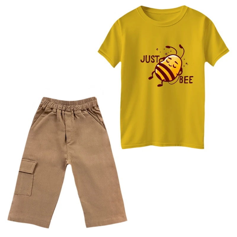 ست تی‌شرت و شلوارک پسرانه مدل زنبور کد 2