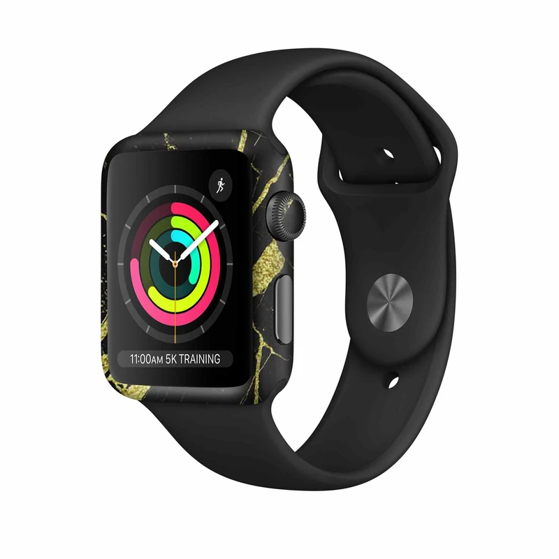 برچسب ماهوت طرح Graphite_Gold_Marble مناسب برای اپل واچ Watch 3 42mm