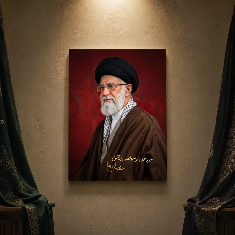 تابلو شاسی مدل مذهبی طرح رهبر شهید امام خامنه‌ای کد 292SM
