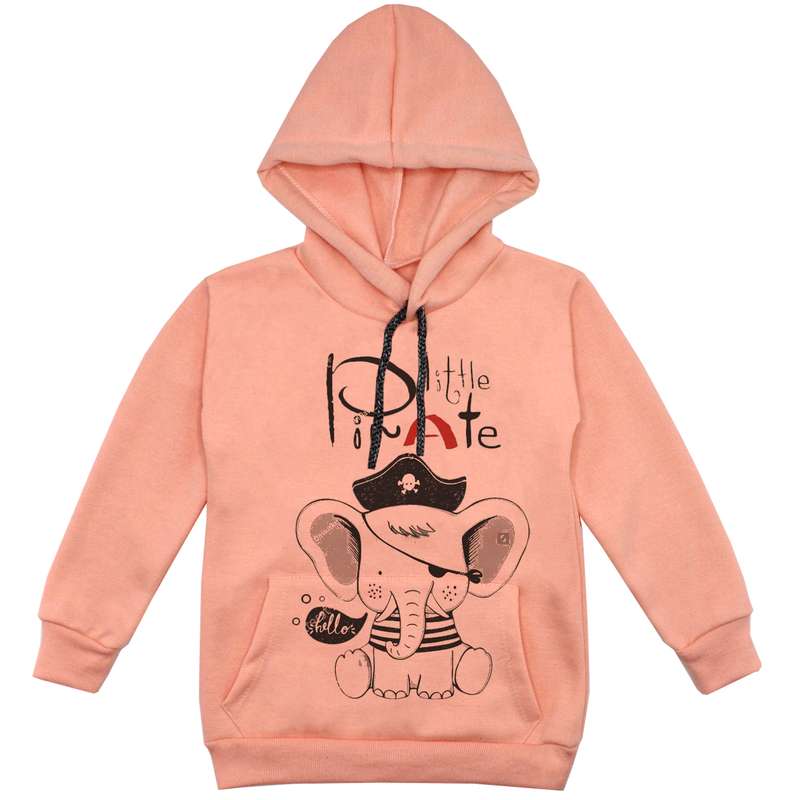 هودی پسرانه مدل فیل F148 رنگ گلبهی