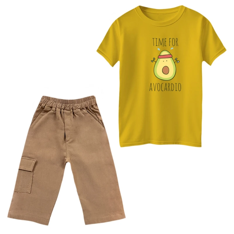 ست تی‌شرت و شلوارک پسرانه مدل آووکادو