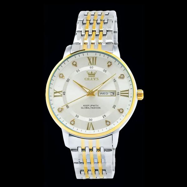 ساعت مچی عقربه‌ای کوارتز مردانه اُ لِوز مدل دوتقویم کد 088