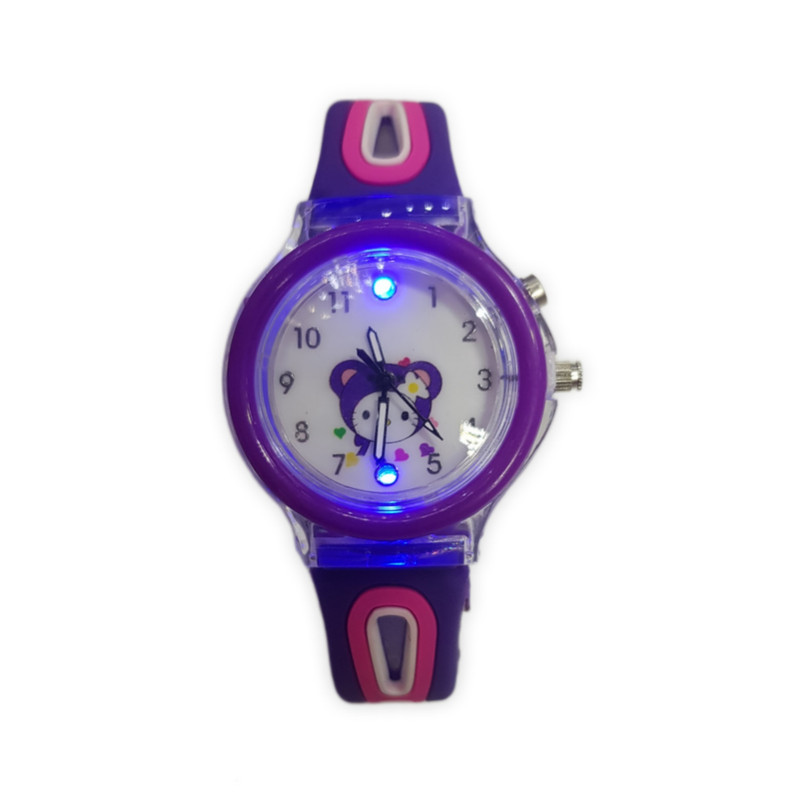 ساعت مچی عقربه ای بچگانه مدل چراغ‌دار عروسکی کد 88ki33
