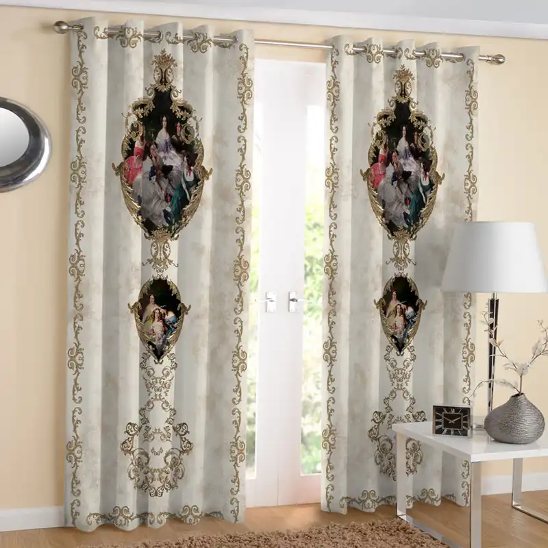 پرده مدل هازان چاپی طرح دکوری کد 3298 سایز 140x280 سانتیمتر