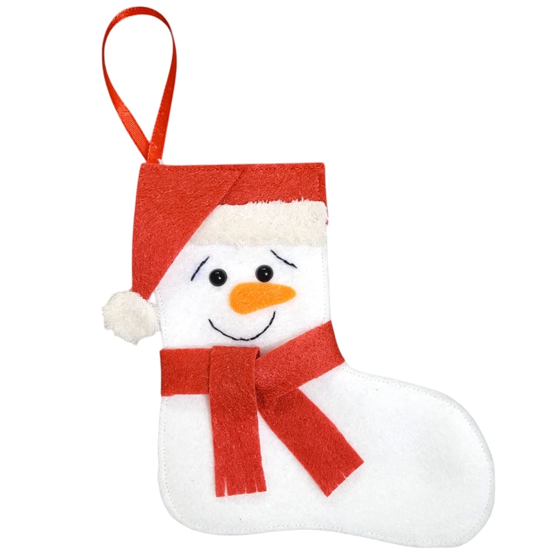 آویز تزیینی ریماز مدل جوراب کریسمس طرح آدم برفی