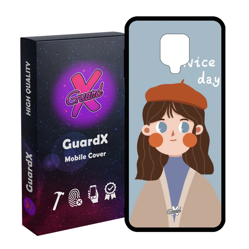 کاور گارد ایکس طرح دختر مدل Glass10628 مناسب برای گوشی موبایل شیائومی Redmi Note9 Pro/Note 9 Pro Max/Redmi Note 9S/MI Poco M2 Pro