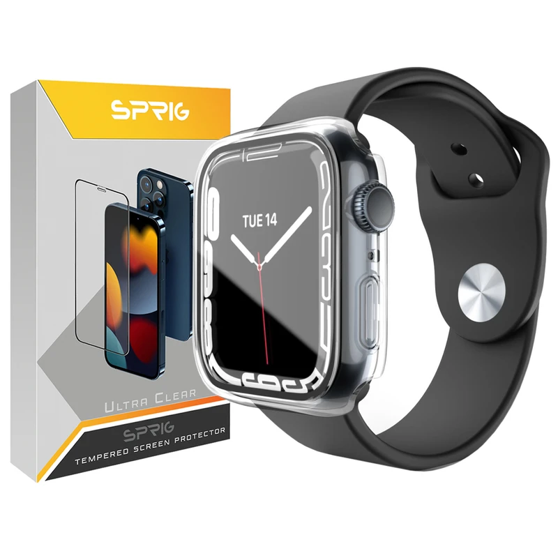 کاور اسپریگ مدل SP-Cl مناسب برای اپل واچ Series 8 Aluminum 45mm / Series 7 Aluminum 45mm به همراه محافظ صفحه نمایش